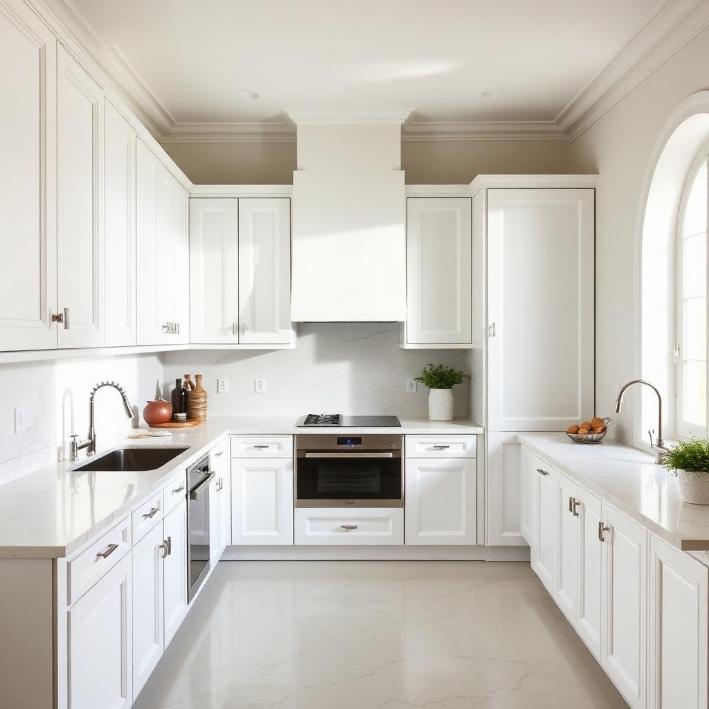 Cozinha moderna totalmente remodelada com móveis novos e iluminação embutida